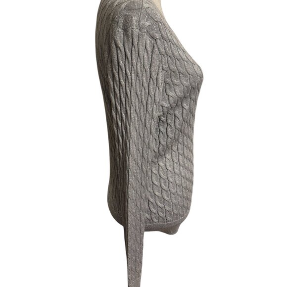 TALBOT'S #FALL2025🍁 GRAY SWEATER w/SILVER TONE SPARKLE XLARGE/PETITE #1 - Picture 4 of 7